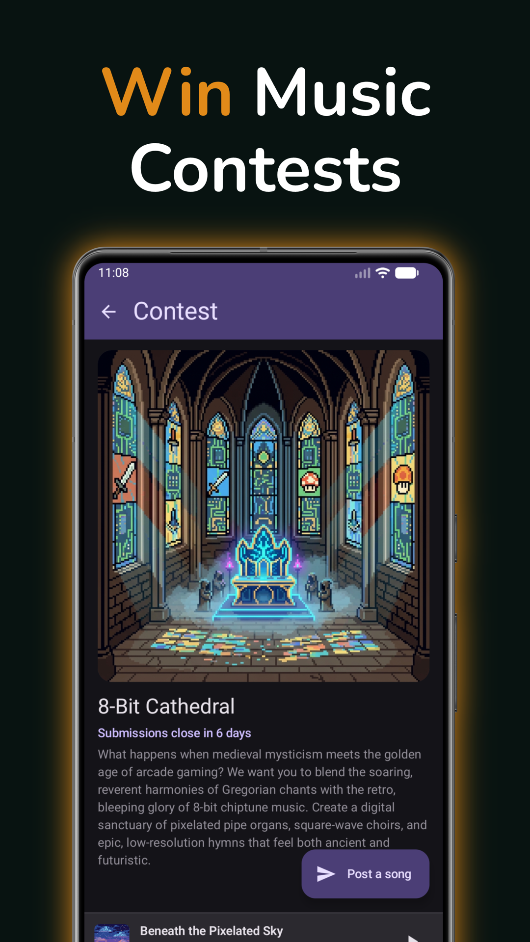 Win music contests — daily themed competitions